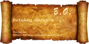 Betskey Oszvald névjegykártya